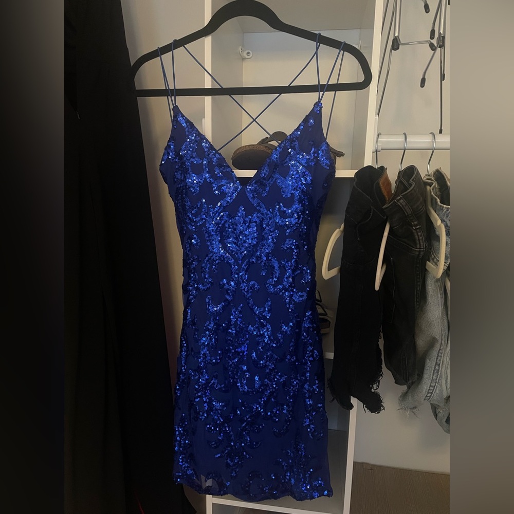 Windsor Blue Sequin Mini Dress